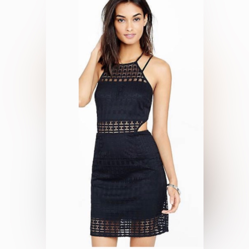NWT Express Black Cutout Halter Top Dress~Size 6~$80